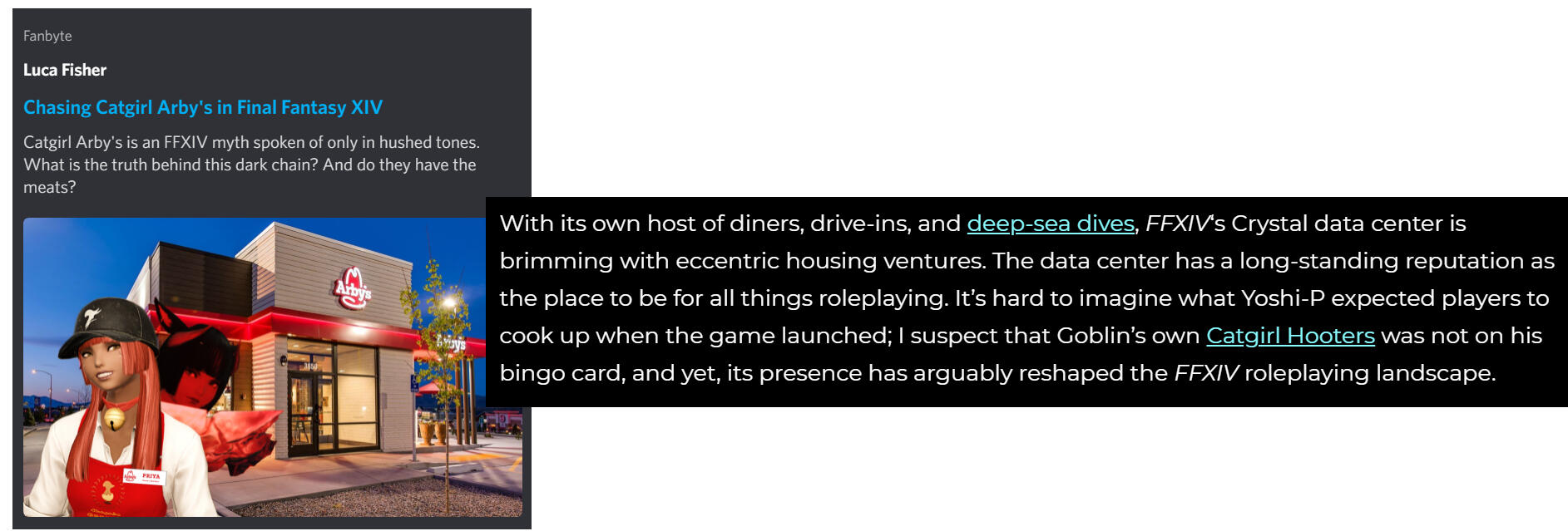 WE LOVE YOU CATGIRL ARBYS